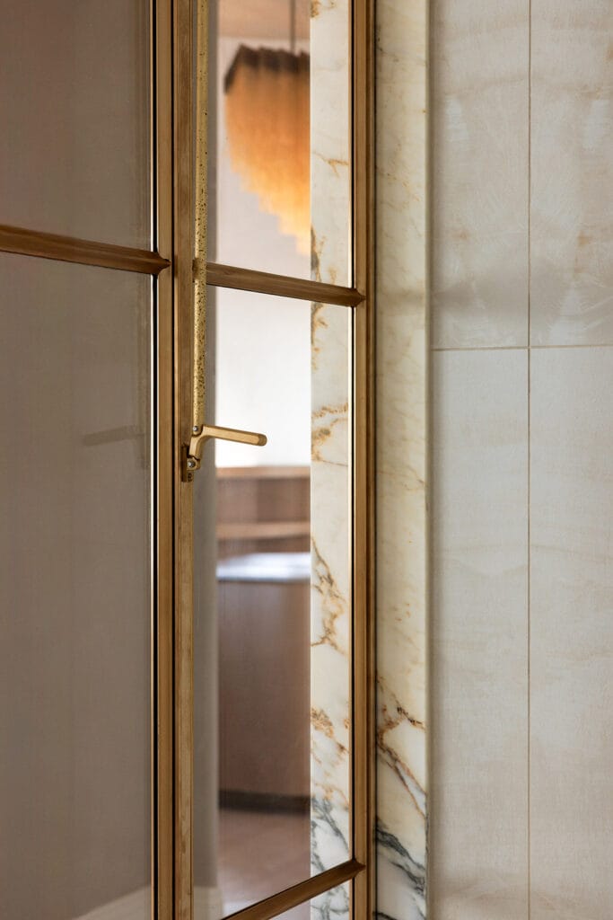 Narrow sightlines frame the beauty of the materials within